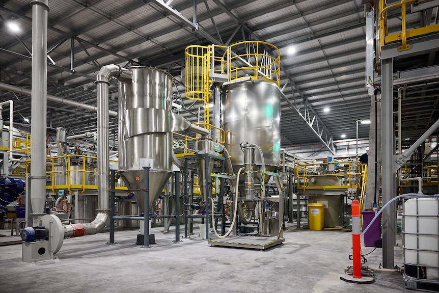 An industrial shed with manufacturing equipment