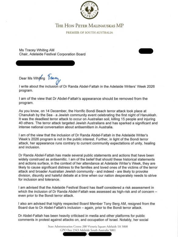 A page from a letter.