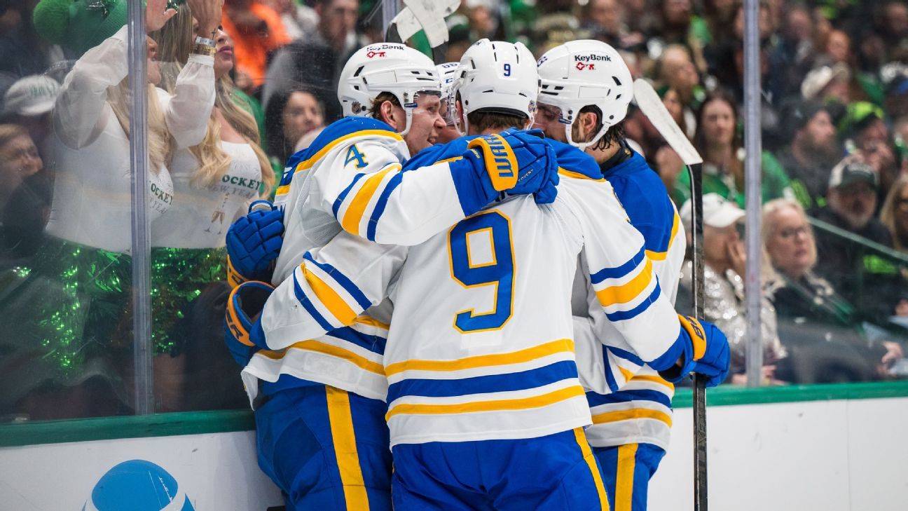 Tage Thompson scores twice as Sabres beat Stars 4-1