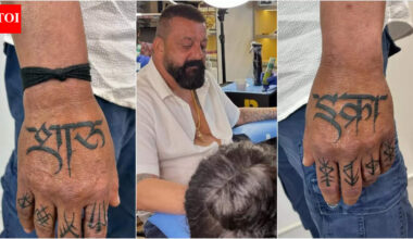 Sanjay Dutt gets inked this New Year 2026: Tattoos twins Shahraan and Iqra’s names |