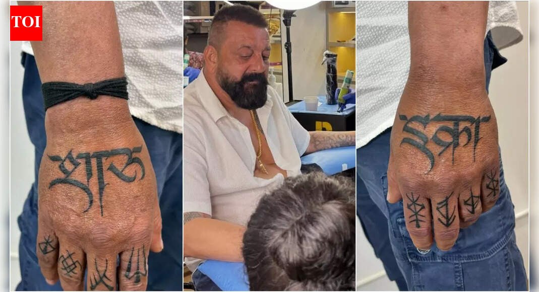 Sanjay Dutt gets inked this New Year 2026: Tattoos twins Shahraan and Iqra’s names |