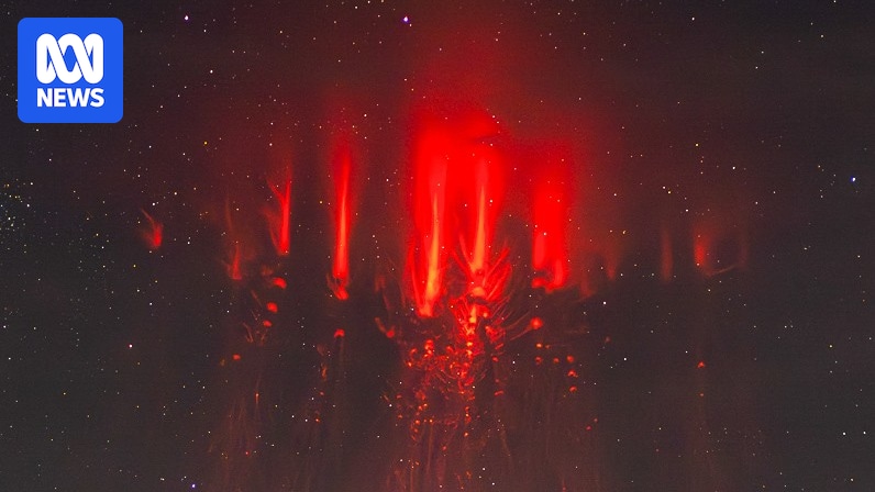 Storm chaser captures rare red sprites across Kimberley sky