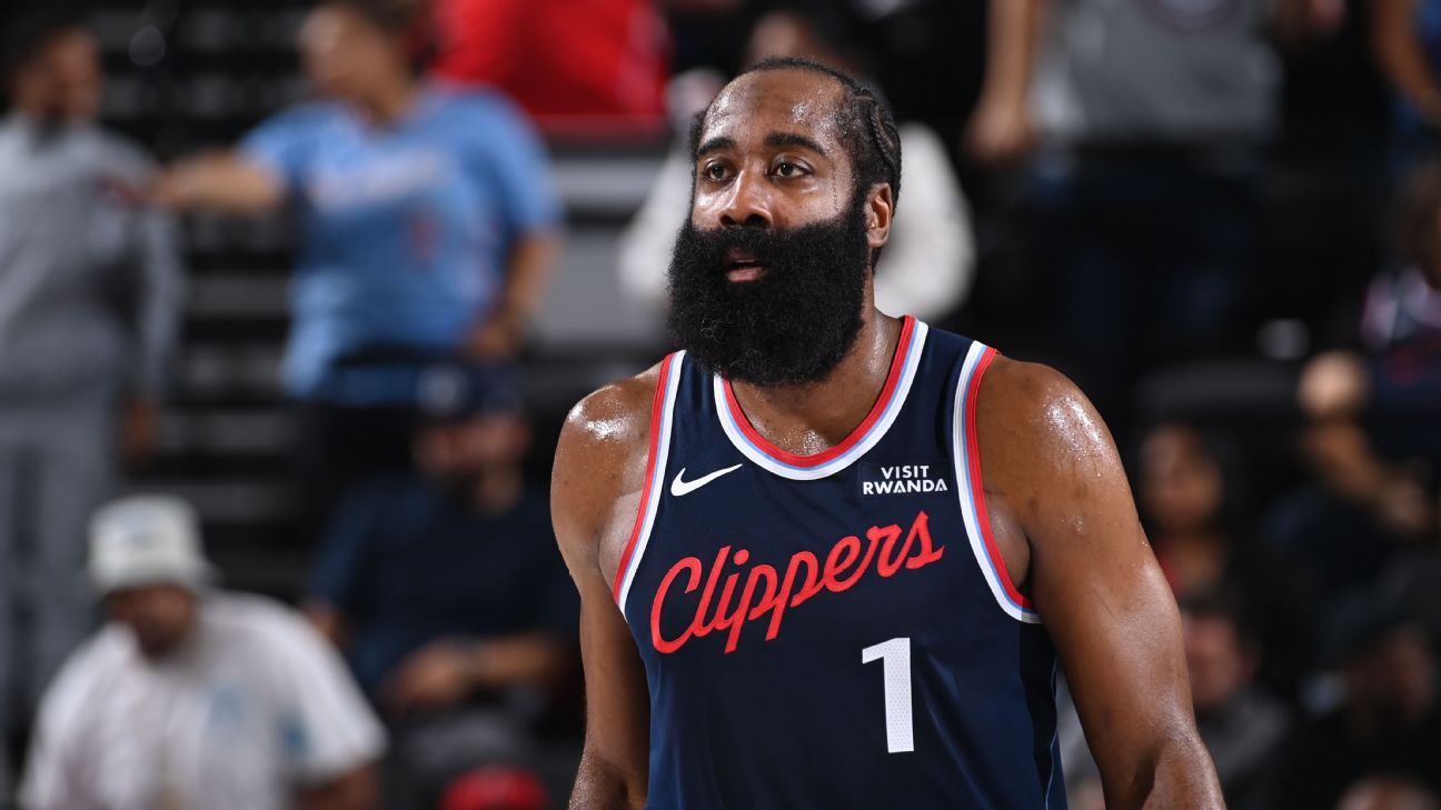James Harden out for Clippers vs. Warriors with shoulder issue