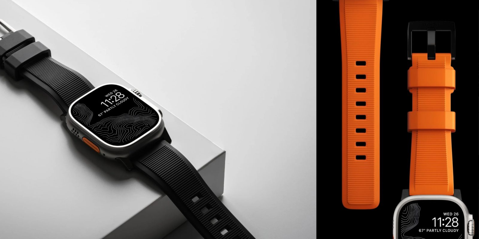 A smart watch on a white box