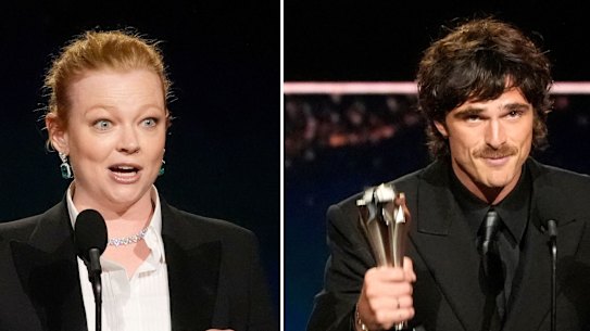 Sarah Snook and Jacob Elordi. 