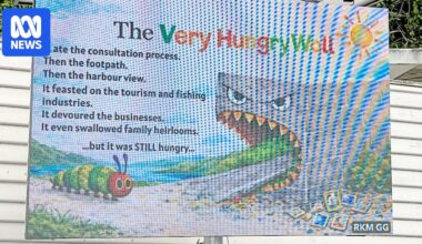 Wall blocking Strahan waterfront views on Tasmania's west coast attracts ridicule