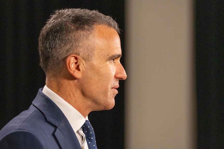 SA Premier Peter Malinauskas at a media conference.