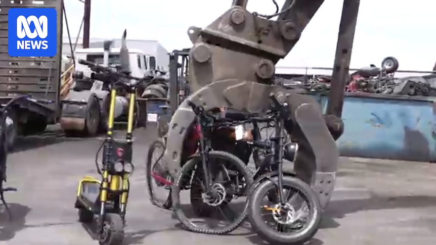 Dozens of e-rideables destroyed in police crackdown, with 25 youths charged