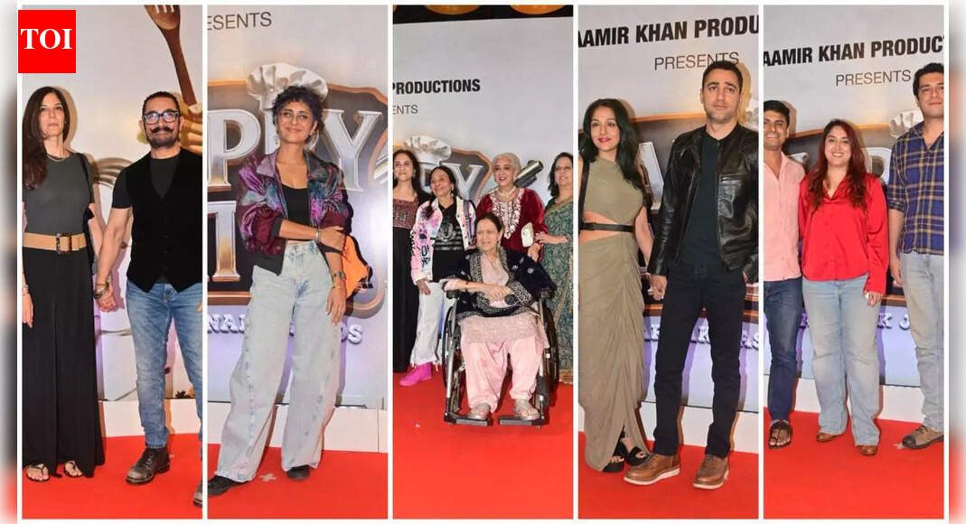 Aamir Khan’s family, partner Gauri Spratt, ex-wife Kiran Rao, children Ira and Junaid attend Happy Patel: Khatarnak Jasoos screening | Hindi Movie News