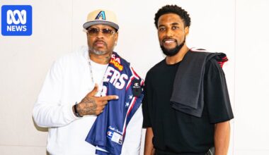 NBA great Allen Iverson meets hundreds of fans in Australia, including NBL star Bryce Cotton