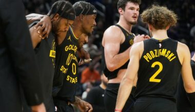 Jimmy Butler leaves Warriors' win vs. Heat with knee injury