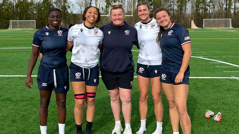 Lunon '29, Ogoke '29, Mignone '28, and Hubbell '29 Represent Harvard at USA Rugby U20
