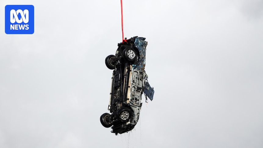 Helicopter used to recover cars swept out to sea by floods along Great Ocean Road