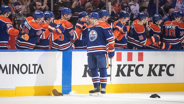 Oilers defenceman Evan Bouchard joins elite company with 6-point game