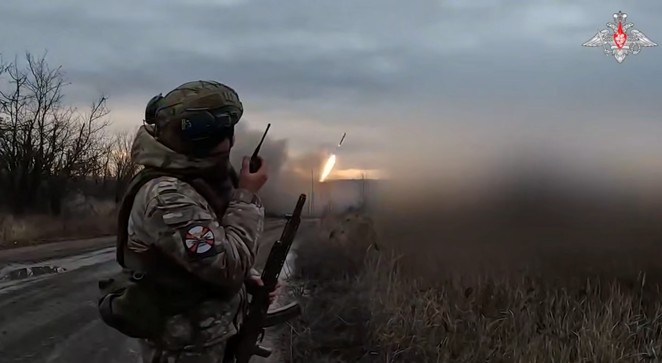 Russian soldier calling in missile strike