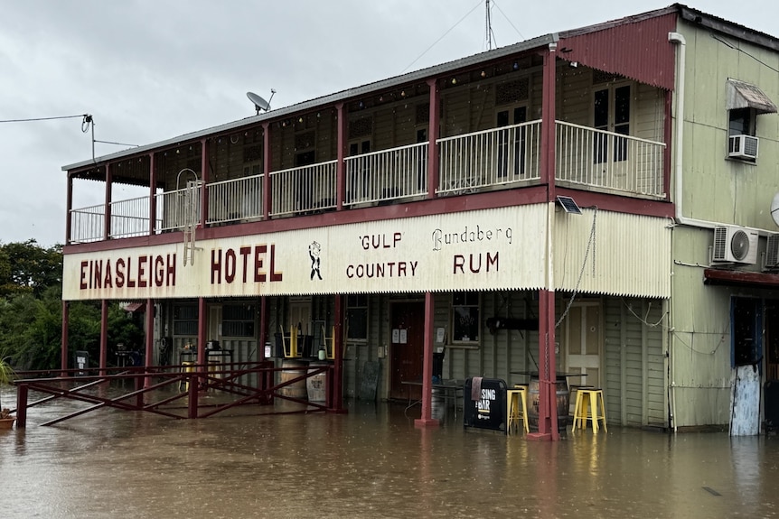 Einasleigh Hotel surrounded by floodwater