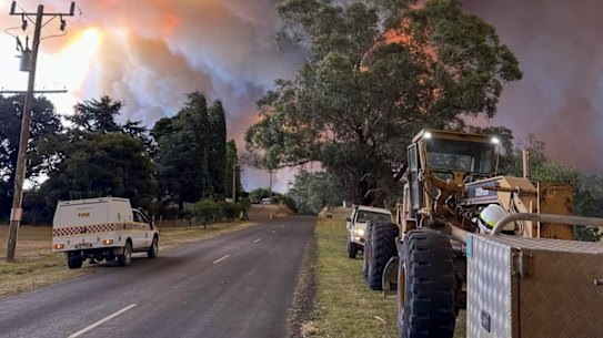 The outskirts of the Otways bushfire.