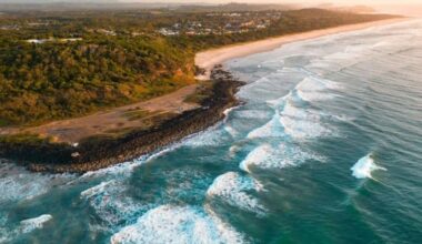 Surfer knocked of board at Angels Beach, Ballina