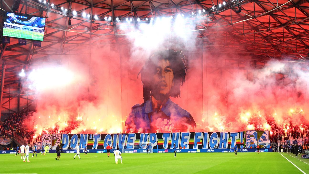 Best Champions League tifos: Bob Marley, The Beatles, 'Erling the Great'