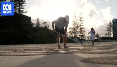 The tide takes away his work each day, but learning to let go has transformed this artist