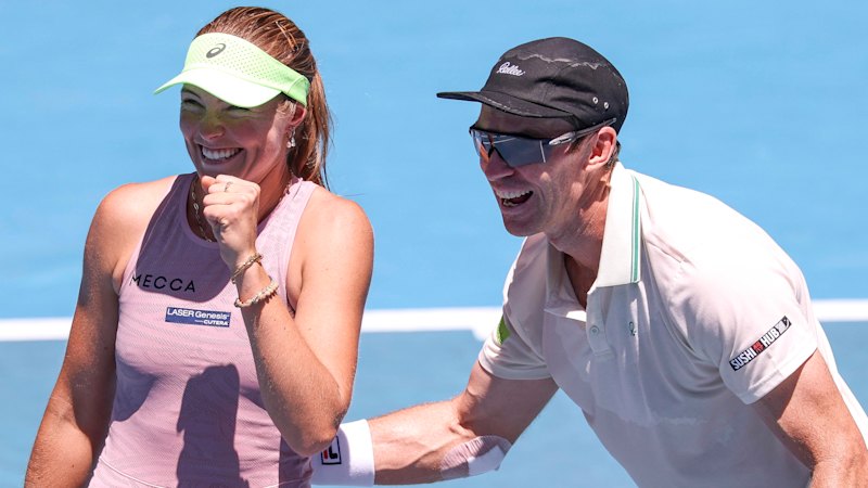 Billionaire Bill Gates attends the Australian Open mixed doubles final as Olivia Gadecki and John Peers go back to back