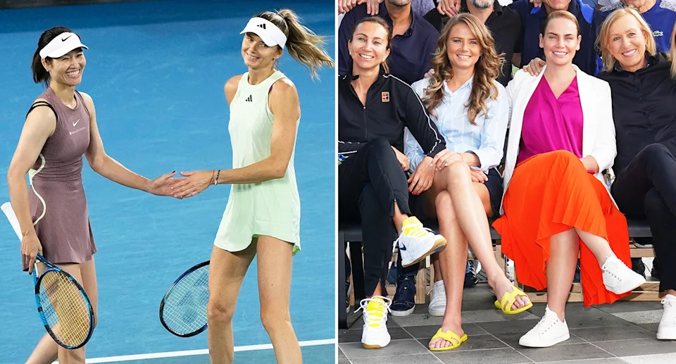 Daniela Hantuchova with fellow tennis legends.