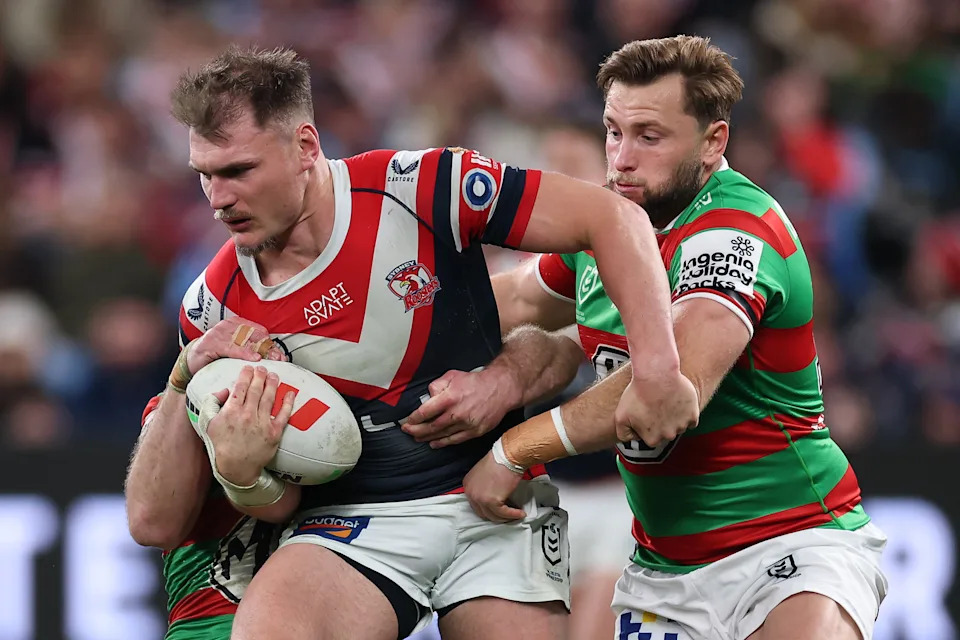 Seen here, rugby-bound Roosters star Angus Crichton in the NRL.