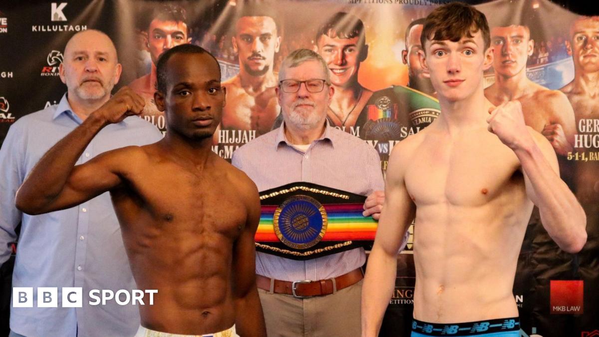 Colm Murphy and Saleh Kassim at Friday's weigh-in