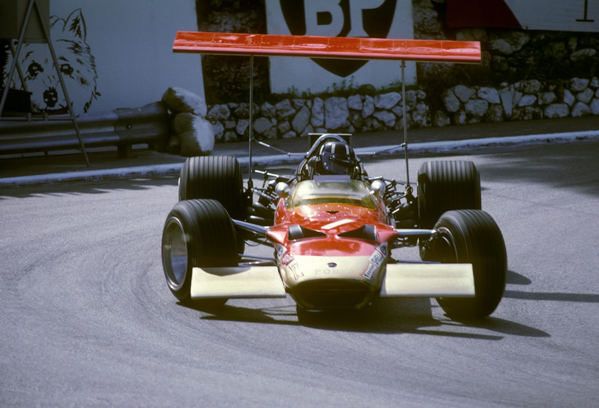 Graham Hill in 1968 Monaco Grand Prix practice
