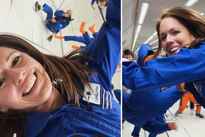 Australian astronaut Katherine Bennell-Pegg experiences zero gravity conditions during her training.