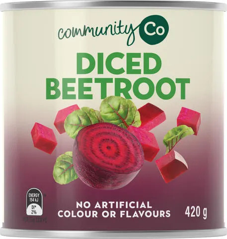 Community Co Diced Beetroot has been recalled over concerns its tins could be rusted. Source: FSANZ