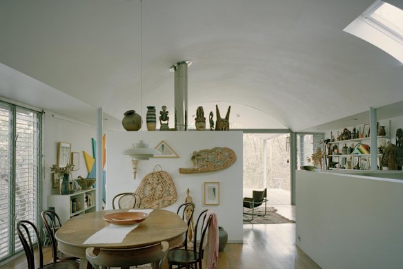 The exterior of the home gives no clues to the wealth of art inside. 