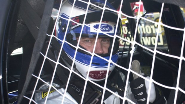 Neil Crompton of the Gibson Motorsport Ford team #00 in action during qualifying for the V8 Supercars at the Queensland 500 round of the 2001 Shell Championship Series at Queensland Raceway in Brisbane, Australia.  DIGITAL IMAGE. MandatoryCredit: Darren England/ALLSPORT