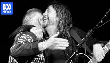 Foo Fighters and Beaconsfield trapped miner reunite at Launceston concert