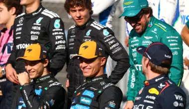 MEXICO CITY, MEXICO - AUGUST 27: Driver Sergio Perez addresses the media after announcing his