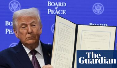 Trump claims world ‘richer, safer’ than year ago at launch of his ‘board of peace’ | Donald Trump