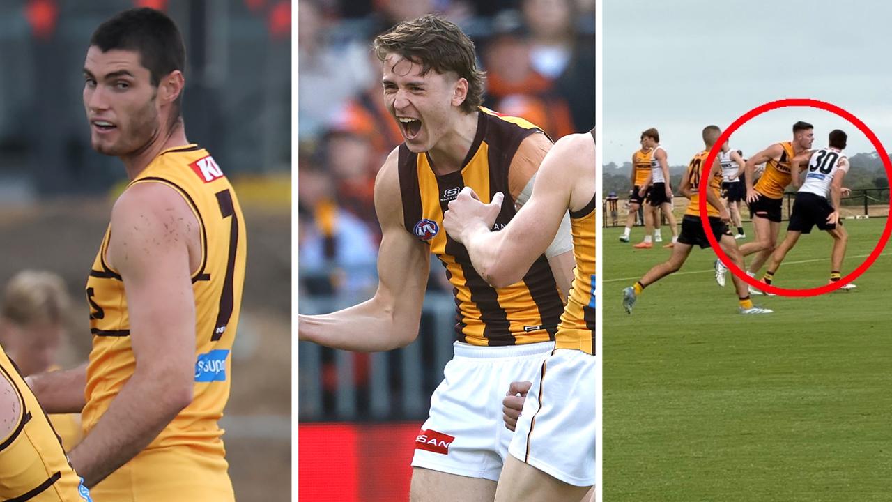 Hawthorn Hawks training match simulation report, Calsher Dear stars after Will Day injury, Josh Ward vocal, Ned Reeves and Lloyd Meek forward