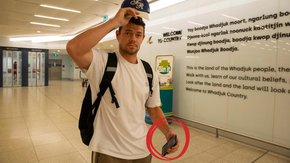 Lachie Neale: AFL star lands back in Perth after Tess Crosley scandal, screensaver still photo of Jules Neale