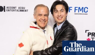 ‘Do the leg thing’: Mark Carney jokes with Heated Rivalry star on red carpet | Mark Carney