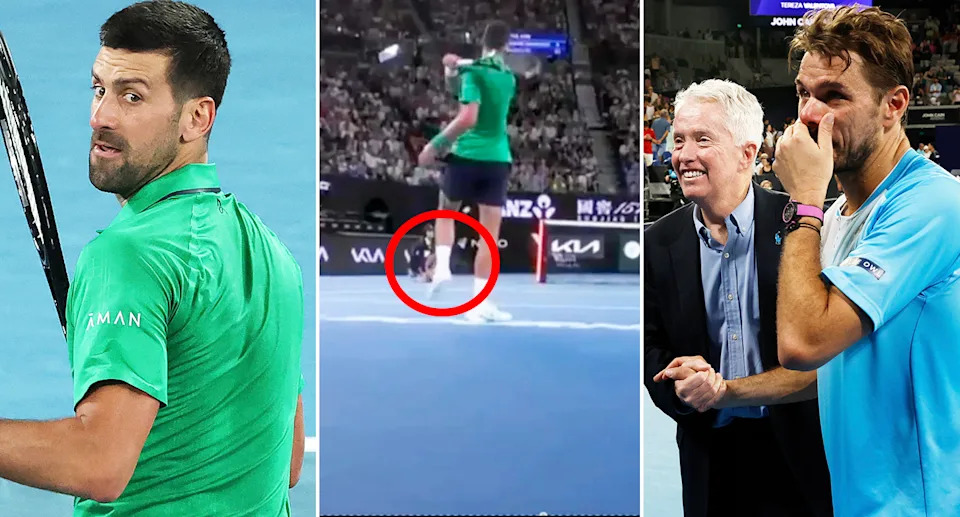 Novak Djokovic and Stan Wawrinka at the Australian Open.