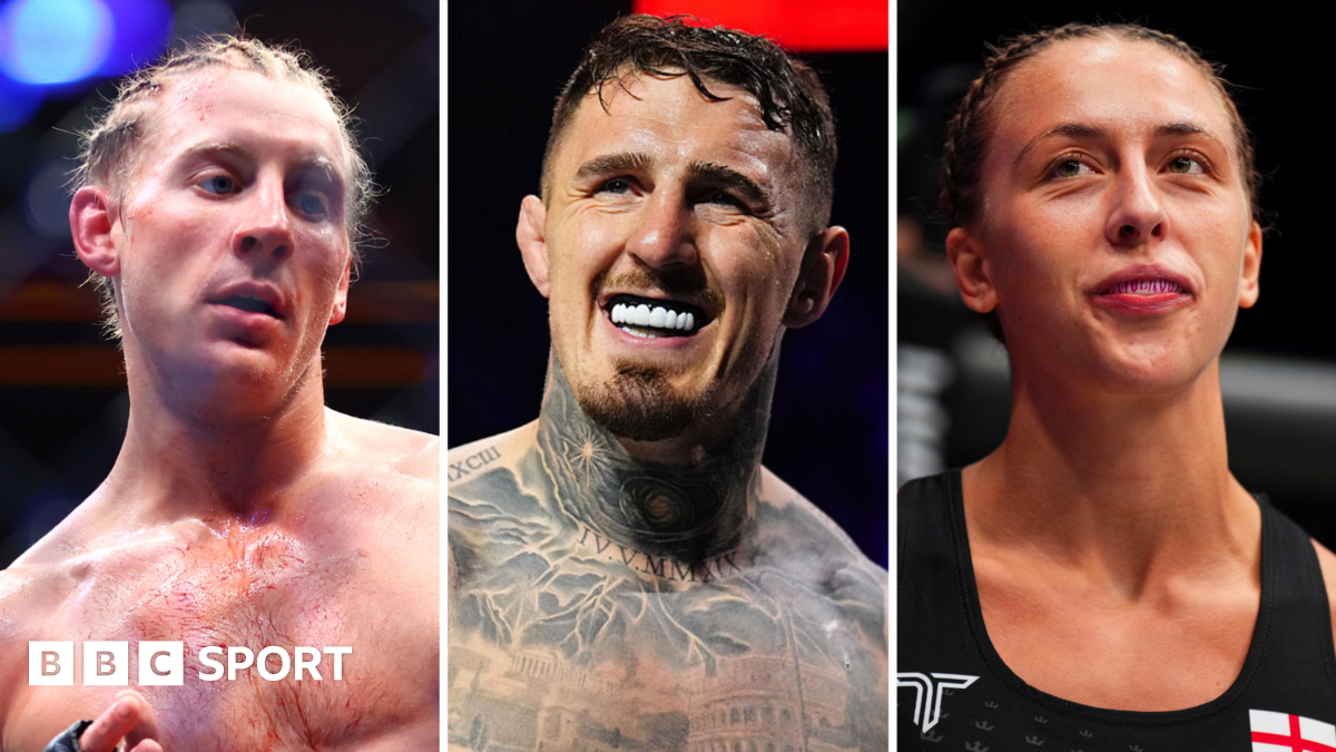 A split image of Paddy Pimblett, Tom Aspinall and Dakota Ditcheva