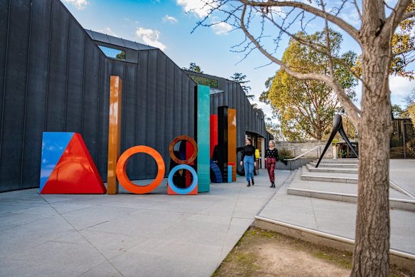 Bright outdoor sculptures at Heide Museum of Modern Art.