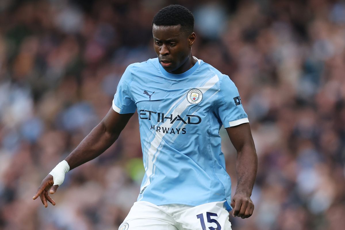 MANCHESTER, ENGLAND - JANUARY 24: Marc Guehi of Manchester City in action during the Premier League match between Manchester City and Wolverhampton Wanderers at Etihad Stadium on January 24, 2026 in Manchester, England. (Photo by Michael Regan/Getty Images)