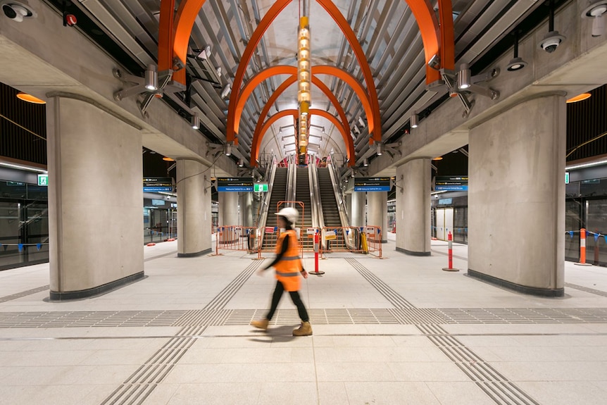 An underground rail station.