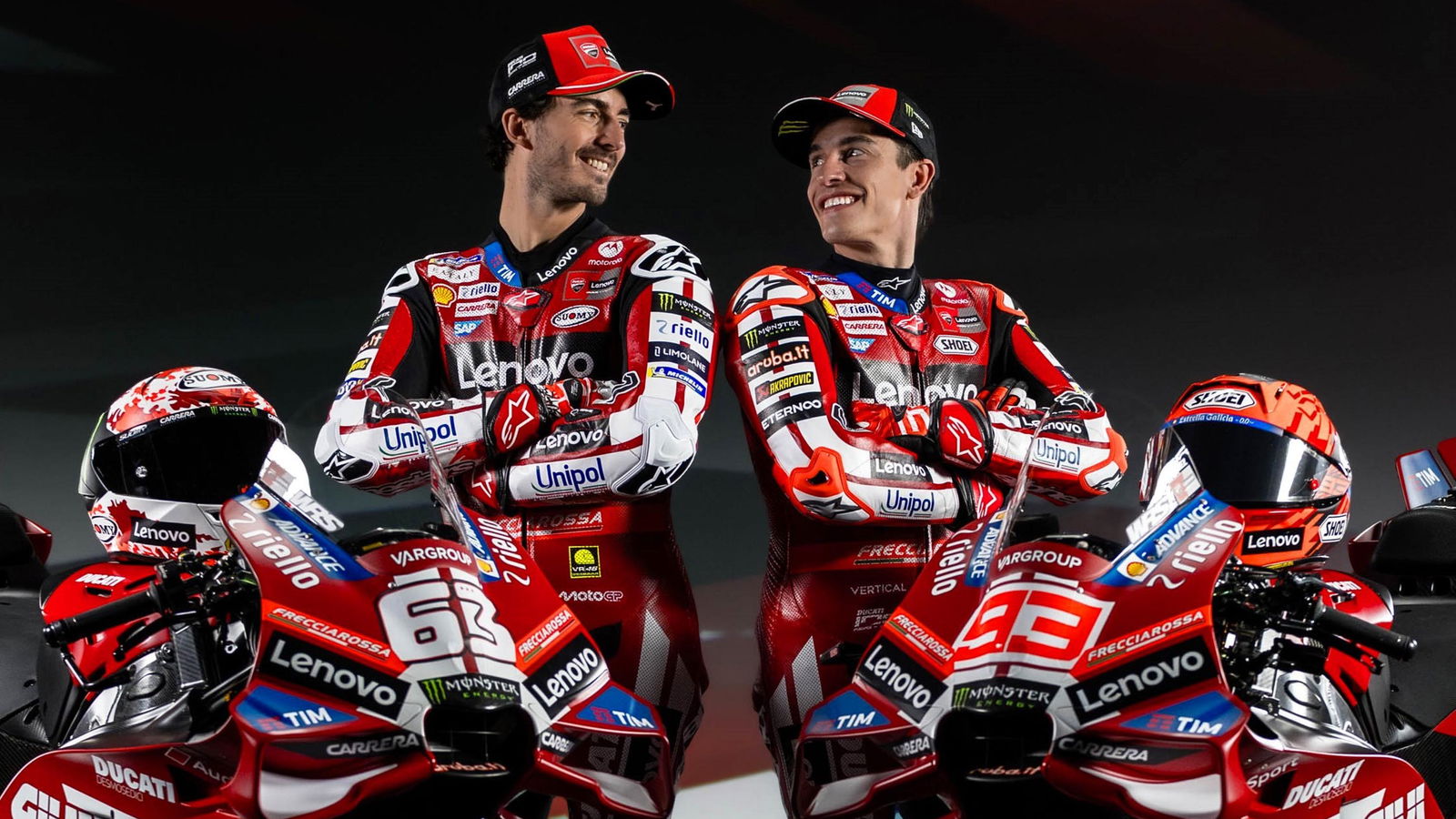 Francesco Bagnaia, Marc Marquez, 2026 Ducati MotoGP launch.