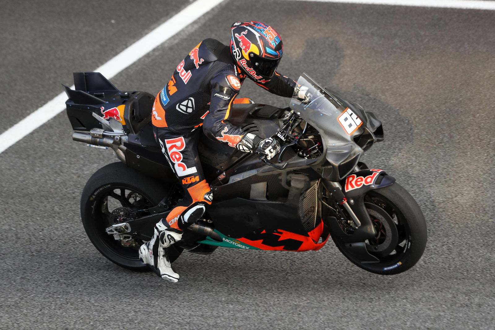 Mika Kallio practice start, 2026 Sepang MotoGP Shakedown.
