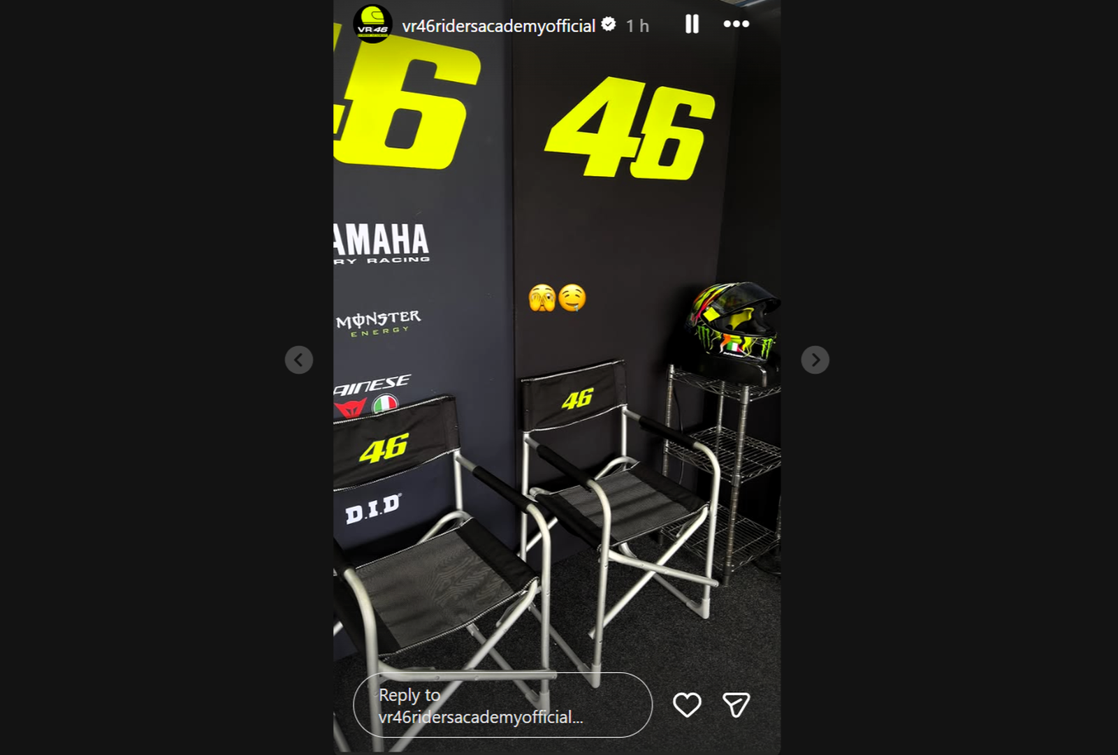 Valentino Rossi's pit area for VR46's Mandalika training trip (@VR46RidersAcademyOfficial)