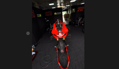 Francesco Bagnaia's Panigale ready for VR46's Mandalika training trip (@VR46RidersAcademyOfficial)