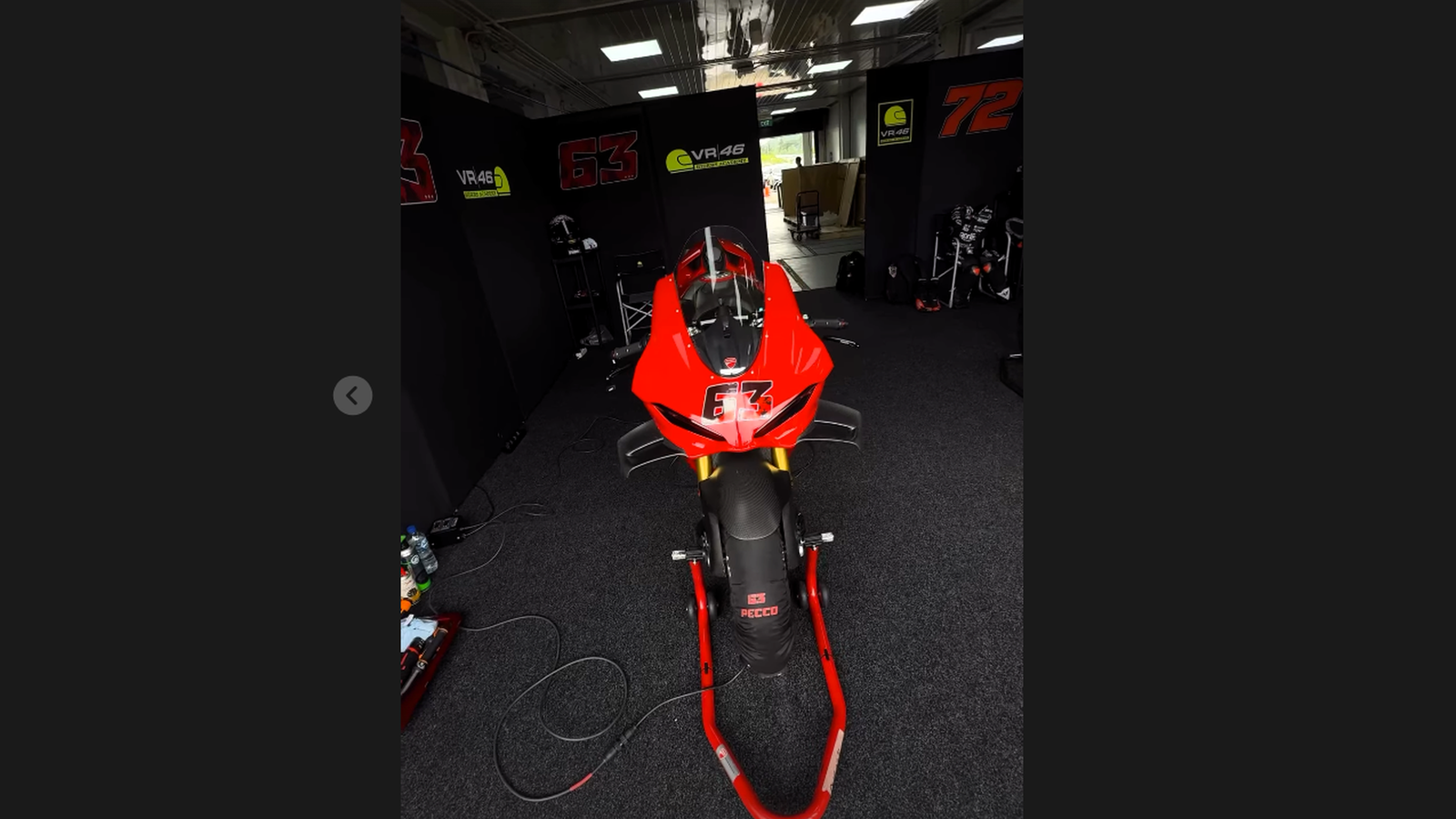 Francesco Bagnaia's Panigale ready for VR46's Mandalika training trip (@VR46RidersAcademyOfficial)
