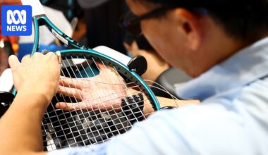 Tennis racquet stringer numbers take a hit in Australia while tournaments grow